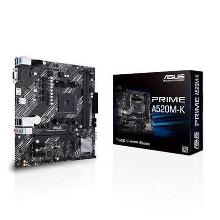 ASUS ASUS Tek PRIME A520M-K AMD Ryzen AM4 A520 Max64GB DDR4 micro ATX Motherboard PRIME A520M-K
